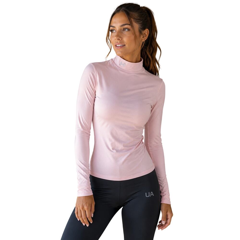 Under armour sz M baby pink layering high neck warm winter active performance #